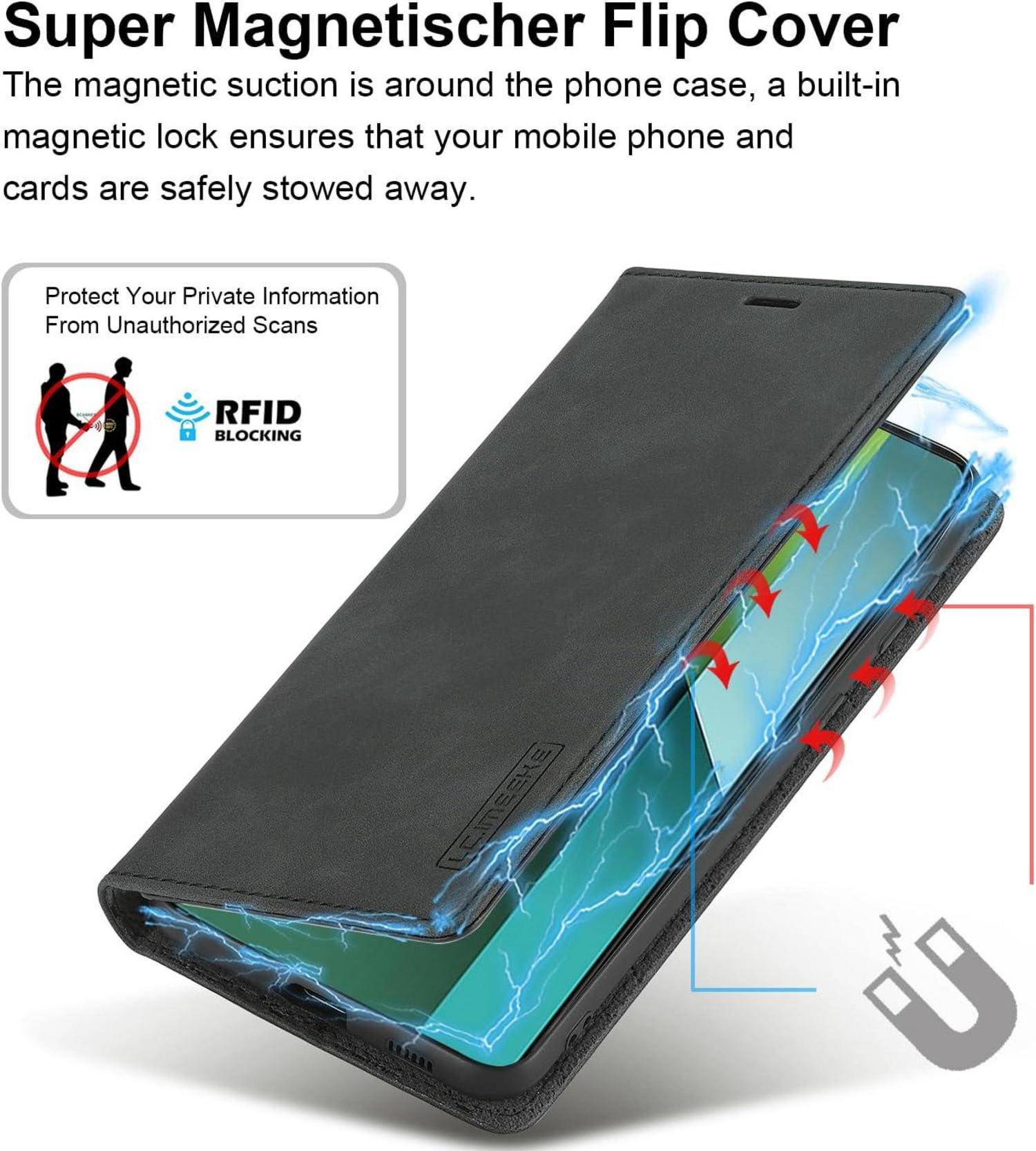 Handyhülle Xiaomi Redmi Note 13 Pro 5G Poco X6 Pro 5G Leder Schwarz