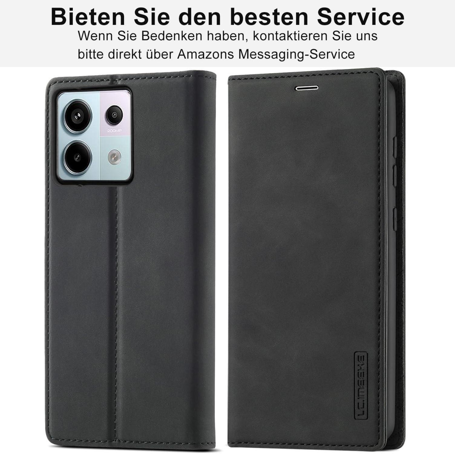 Schwarze Klapphülle für Xiaomi Redmi Note 13 Pro 5G Poco X6