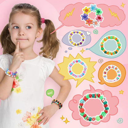 Funtopia Pony Perlen Set 1000+ Stück 20 Farben Auffädeln Basteln