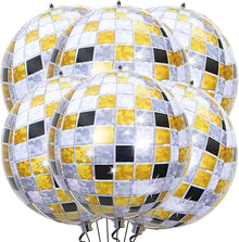 Discokugel Luftballon Schwarz Gold für 90er Party Deko