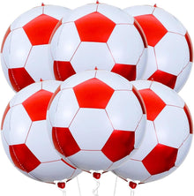 Fußball Luftballons Rot Weiß 4D Folienballon Geburtstag 6er Set