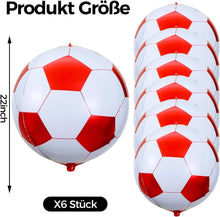 6er Set Fußball Luftballons 22 Zoll Rot Weiß Folienballon