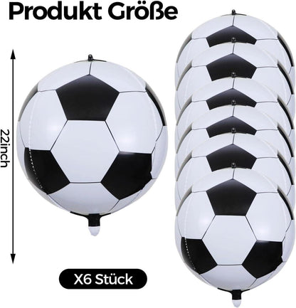 6 Stück 22 Zoll Fußball Luftballons Geburtstag Deko für