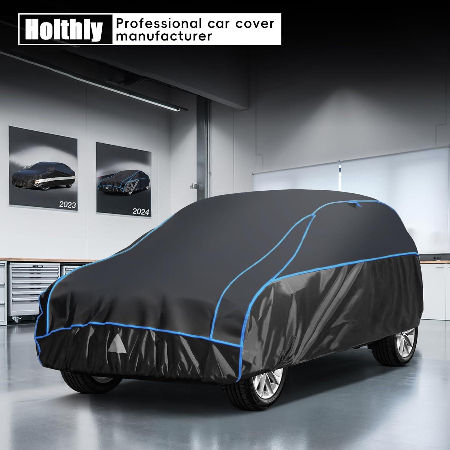 Hagelschutzplane Auto PKW SUV Jeep 4x4 Abdeckplane 460-485cm Schwarz