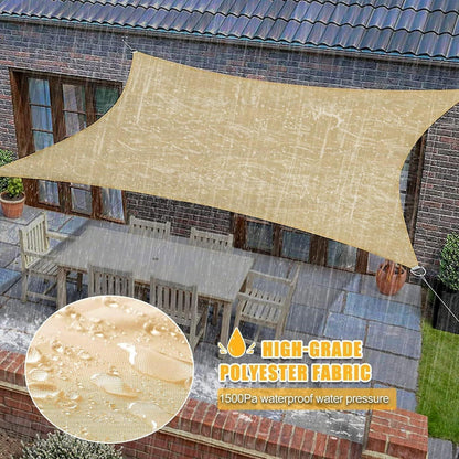 Premium Sonnensegel Wasserdicht 3x4m mit Solar Lichterkette