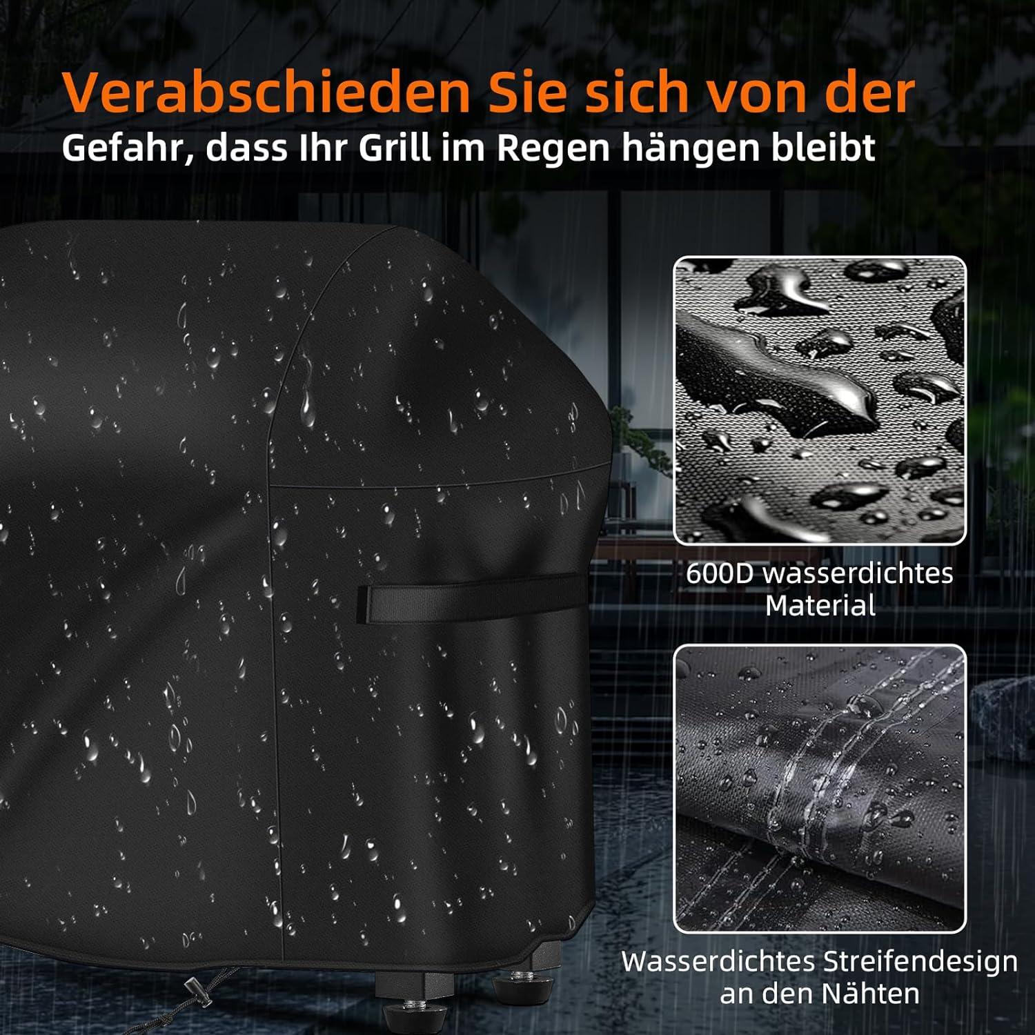 Grillabdeckung Wetterfest und Reißfest 132x66x109cm