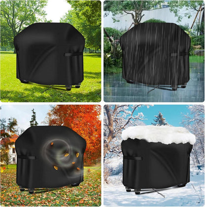 Schwarze BBQ Grillabdeckung, wetterfest, reißfest, 132x66x109cm