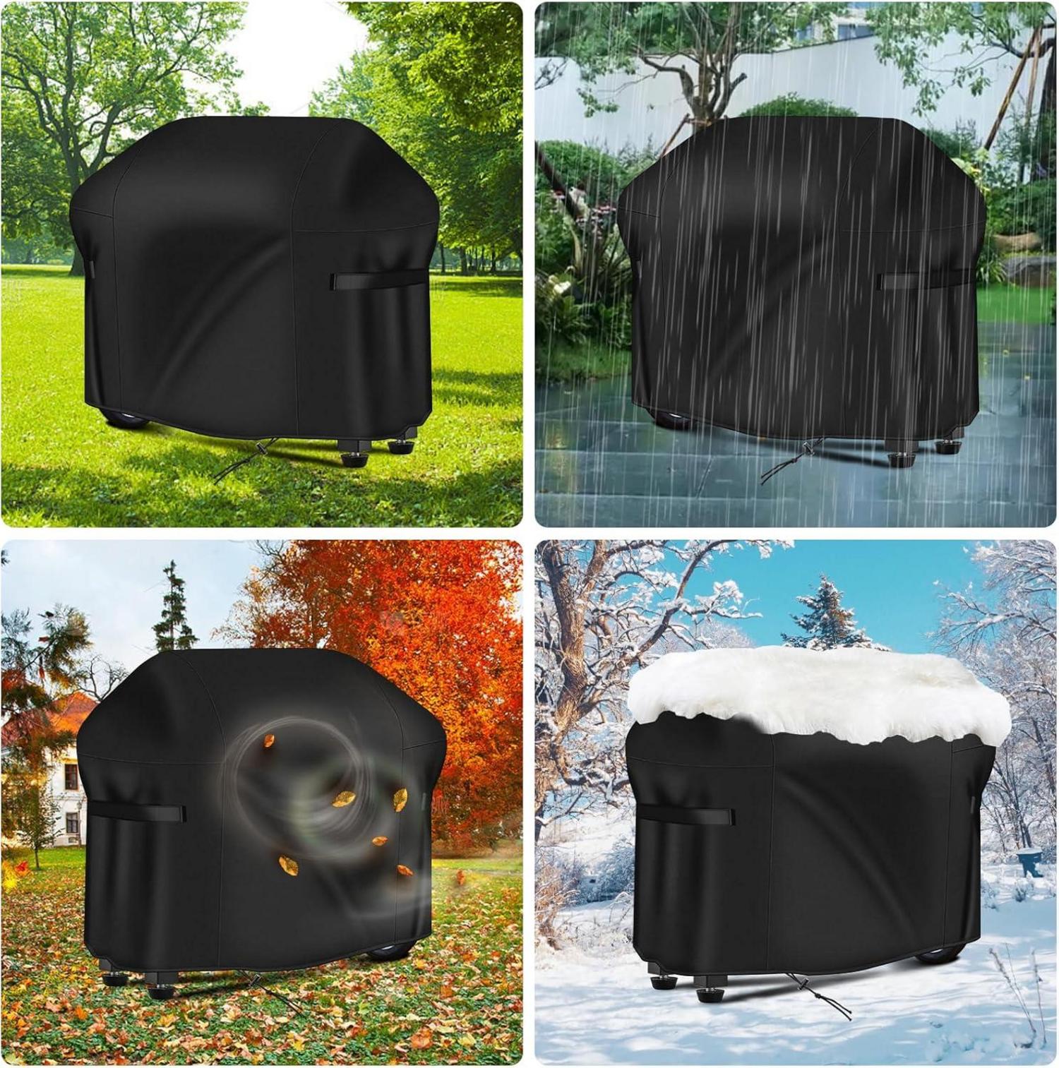 Grillabdeckung 183x66x137cm Schwarz - Wetterfest, Reißfest