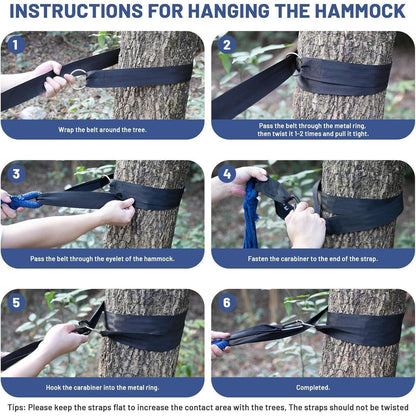 Hängematte Outdoor Camping Baumwolle 230x150CM Tragbar Blau