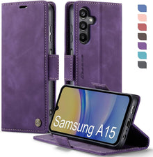 Samsung Galaxy A15 Hülle Klapphülle RFID PU Leder Schwarz
