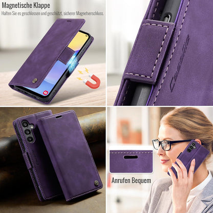 XYGLOW Samsung Galaxy A15 Handyhülle Klappbar PU Lederhülle RFID Schutz Lila