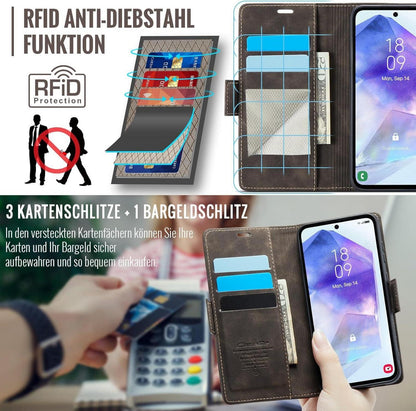 Samsung Galaxy A55 5G Handyhülle Klappbar PU Leder RFID