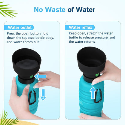 Faltbare Hundewasserflasche für Unterwegs, 5 Kapazitätsstufen