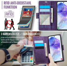 Samsung Galaxy A55 5G Handyhülle Klappbar PU Leder RFID