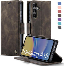 Samsung Galaxy A15 Klapphülle PU Leder RFID Schutz Standfunktion