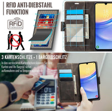 Samsung Galaxy A15 Handyhülle Klapphülle RFID Schutz