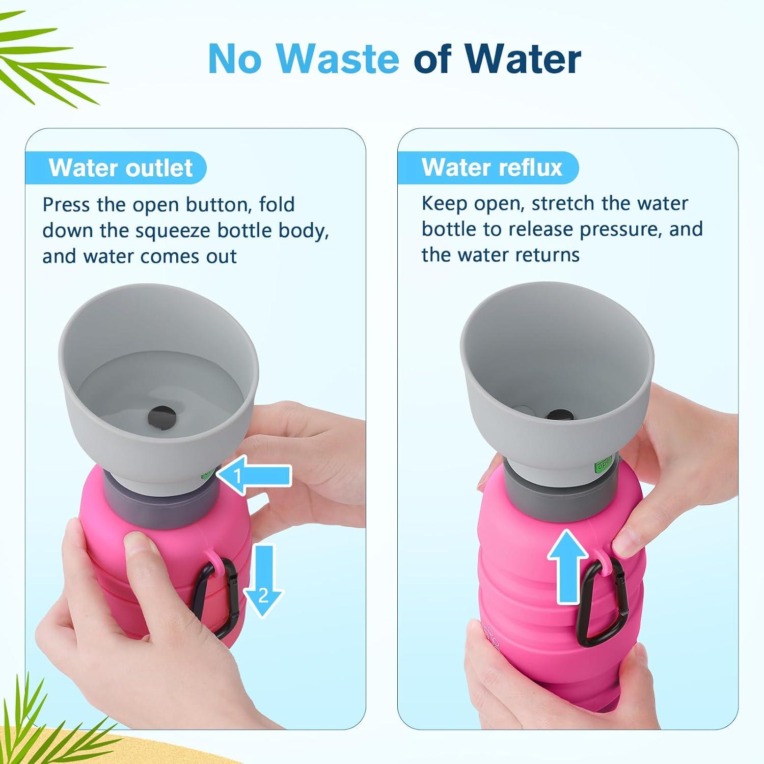 Pecute Faltbare Hundewasserflasche für Unterwegs - Sicher & Ungiftig