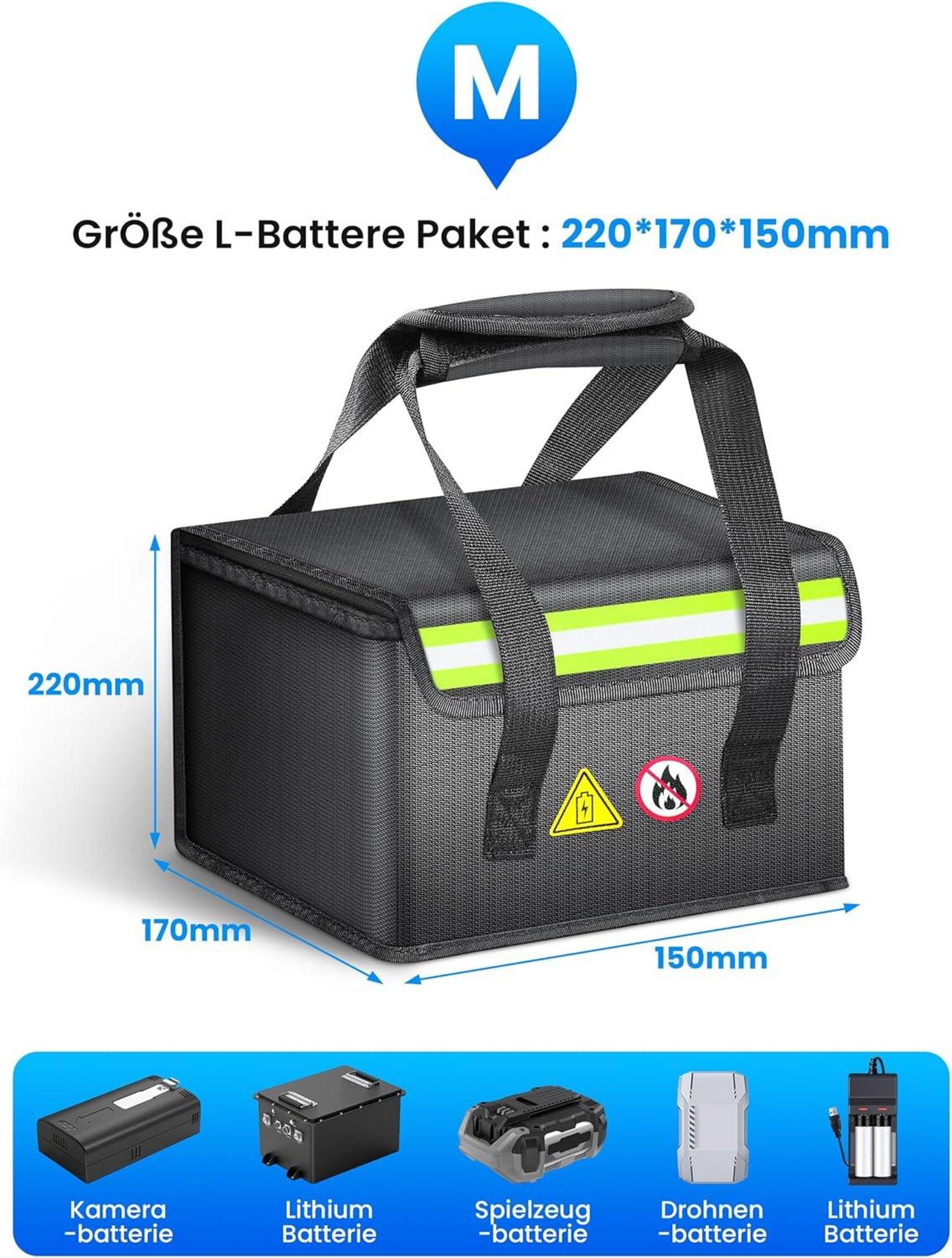 Feuerfeste Lipo Tasche mit Reflektorstreifen - Explosionssicher