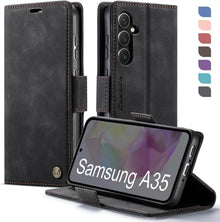 Samsung Galaxy A35 5G Hülle Klappbar PU Leder RFID Schutz Schwarz