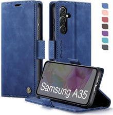 Samsung Galaxy A35 5G Handyhülle Klapphülle RFID Schutz Blau