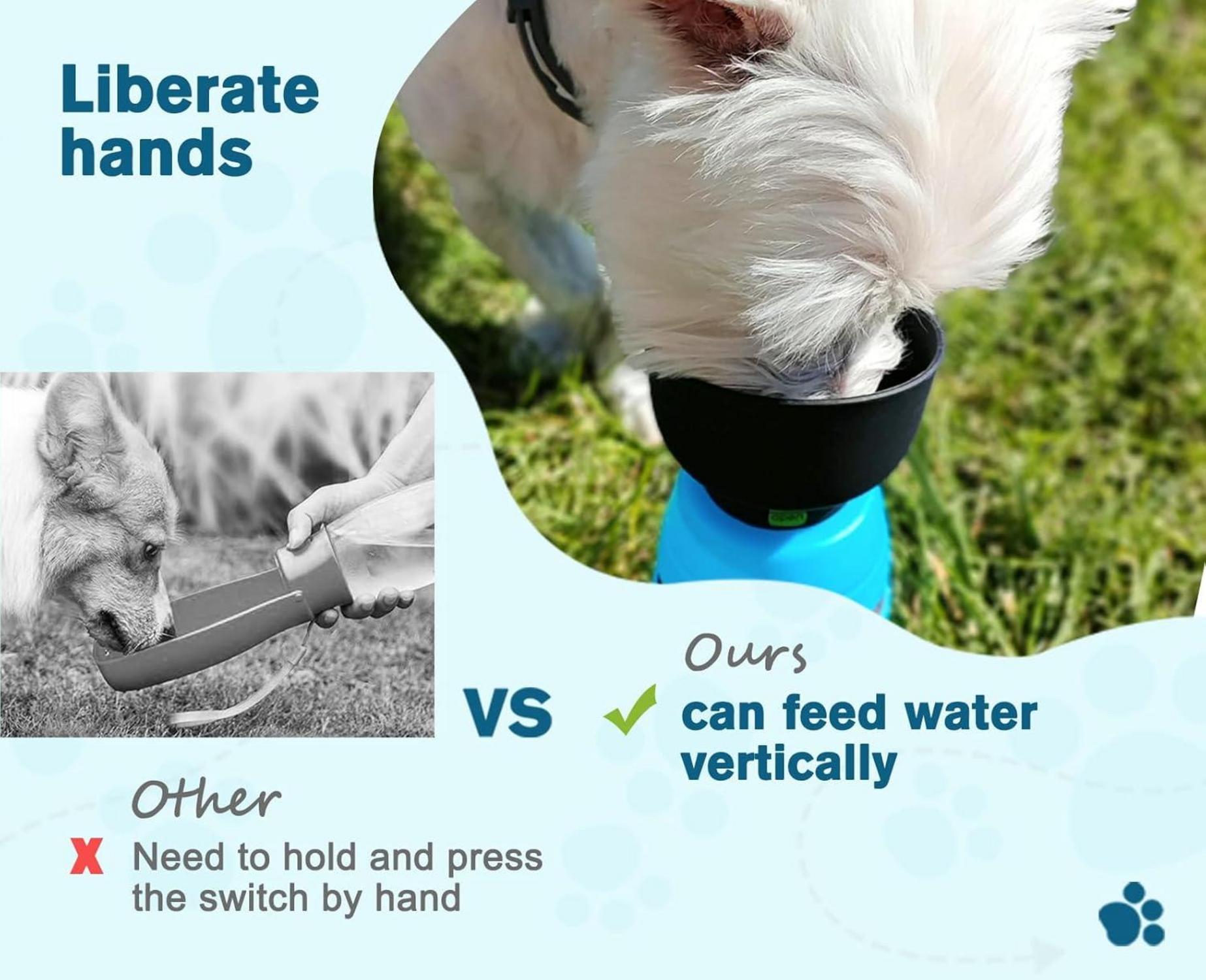 Hunde Trinkflasche Silikon Faltbare Wasserschale Blau 350ml