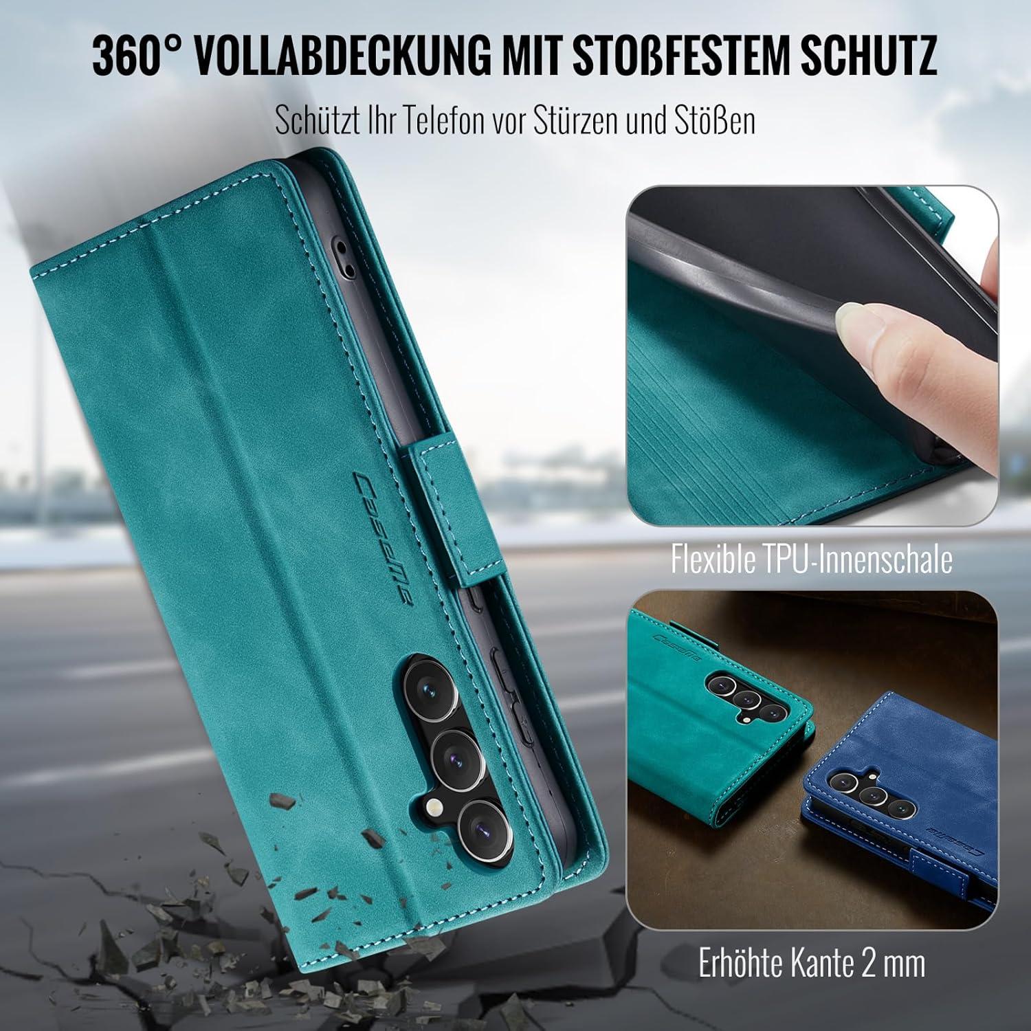Samsung Galaxy A35 5G Handyhülle Klappbar PU Leder RFID Schutz Grün
