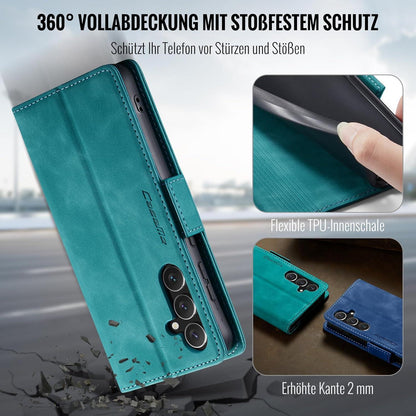 Samsung Galaxy A35 5G Handyhülle Klappbar PU Leder RFID Schutz Grün