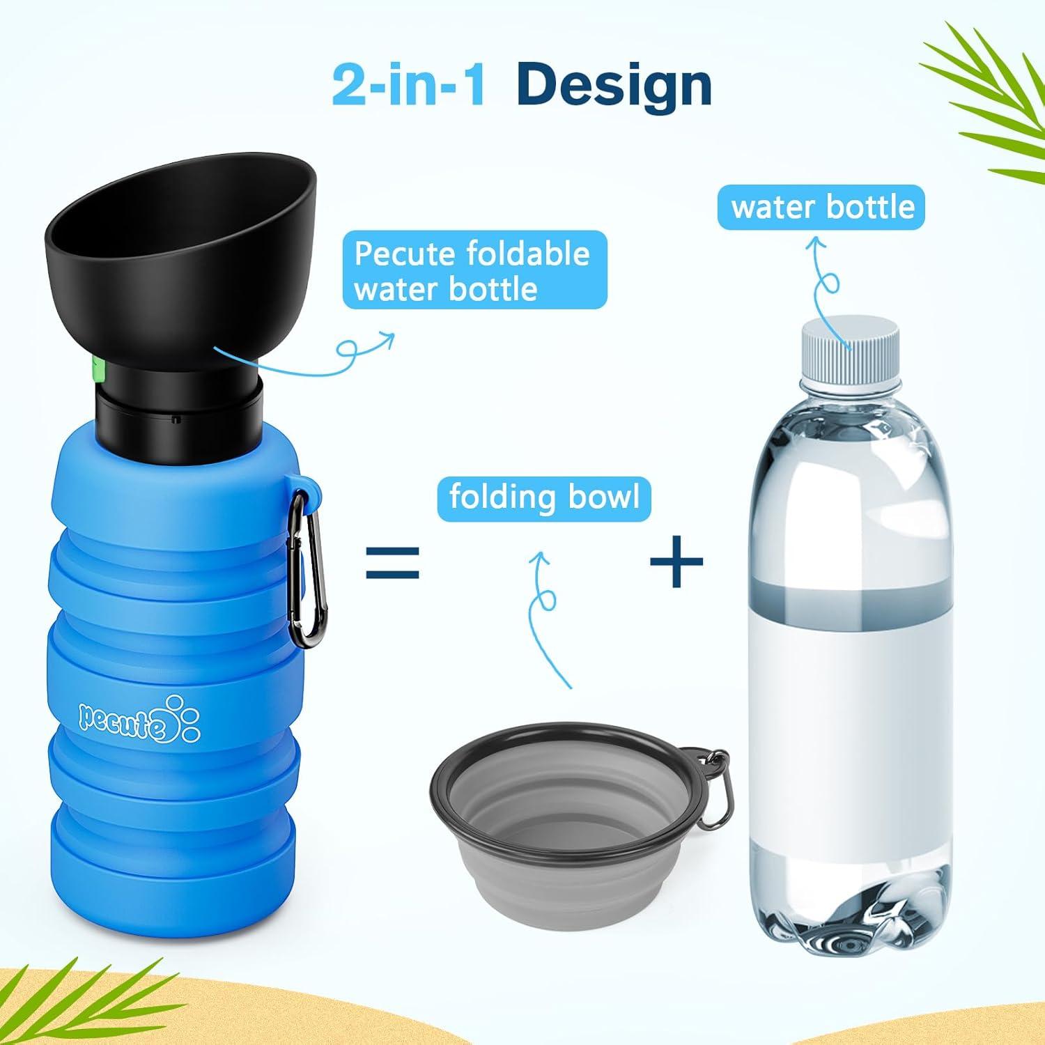 Pecute Hundewasserflasche Faltbar Trinkflasche Hydration Outdoor Blau