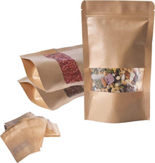 Kraftpapier Papiertüten mit Sichtfenster 100 Stück 10x15 cm