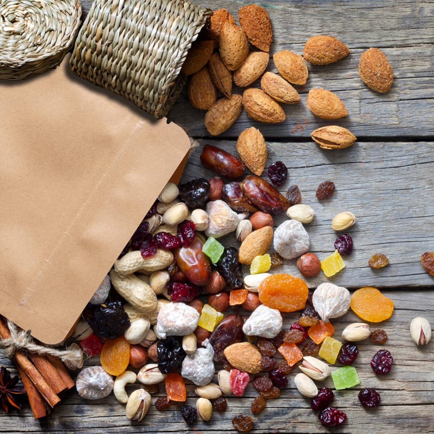 100 Kraftpapiertüten mit Sichtfenster, Braun, 10x15cm, Lebensmittel, Kaffee, Tee