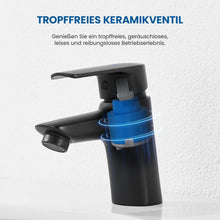 Moderne schwarze Waschtischarmatur mit Keramikventilkern