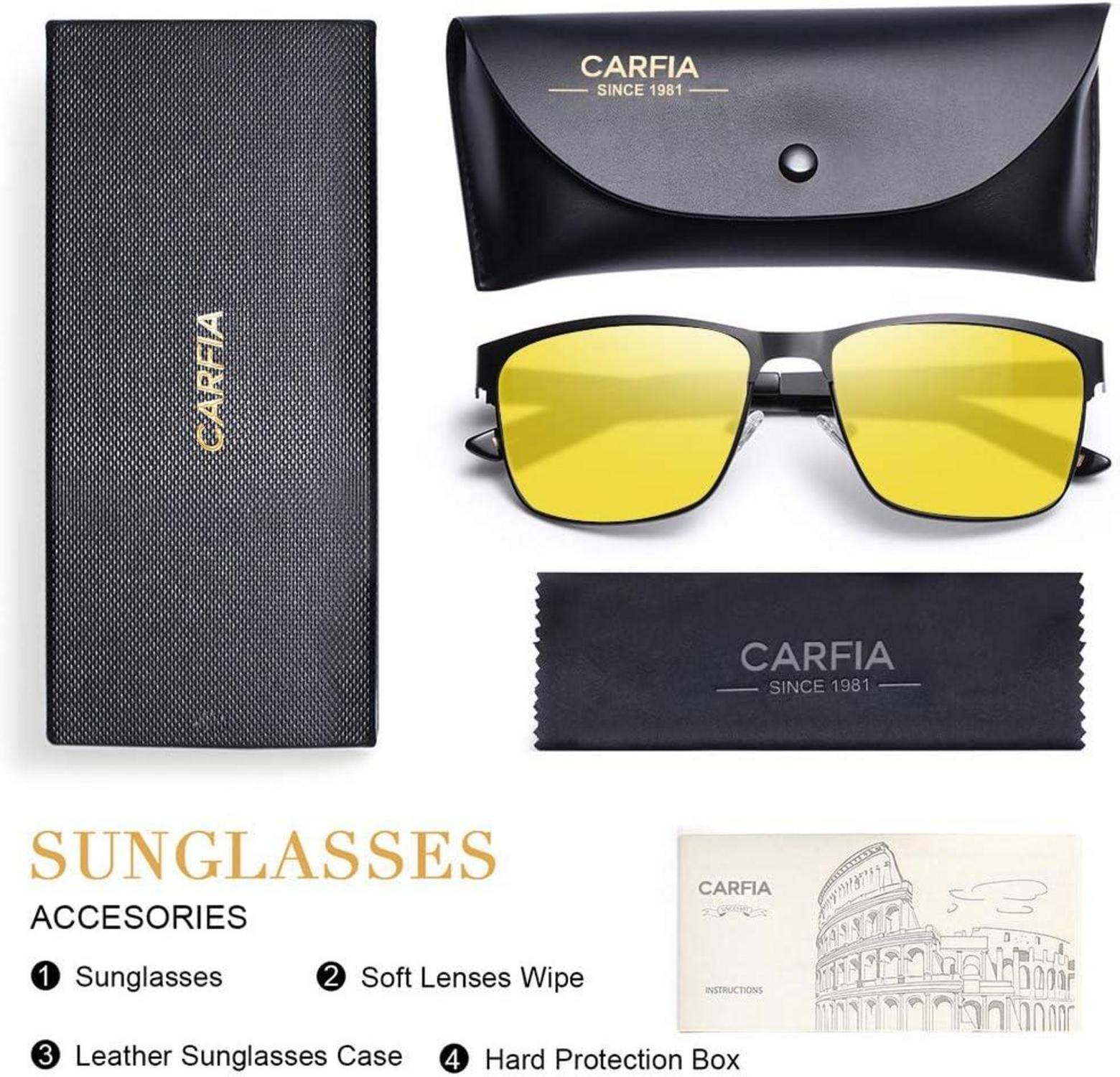 CARFIA Polarisierte Herren Metallrahmen Sonnenbrille UV 400