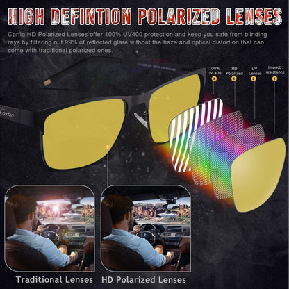 CARFIA Polarisierte Herren Sonnenbrille Metallrahmen UV 400 Sportbrille