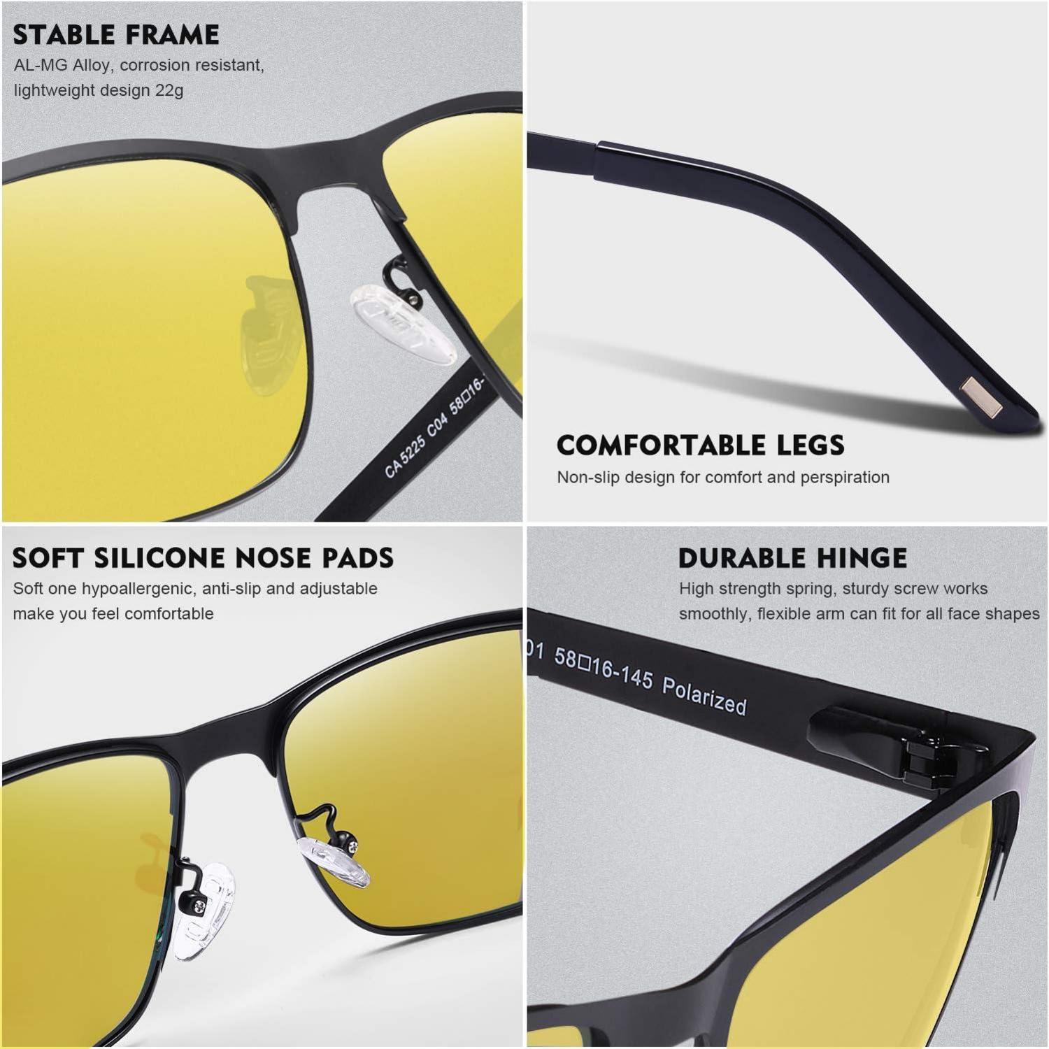 Polarisierte Sonnenbrille Herren Metallrahmen UV 400 Fahrerbrille