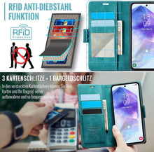 Handyhülle Samsung Galaxy A55 5G Klapphülle RFID Schutz Grün