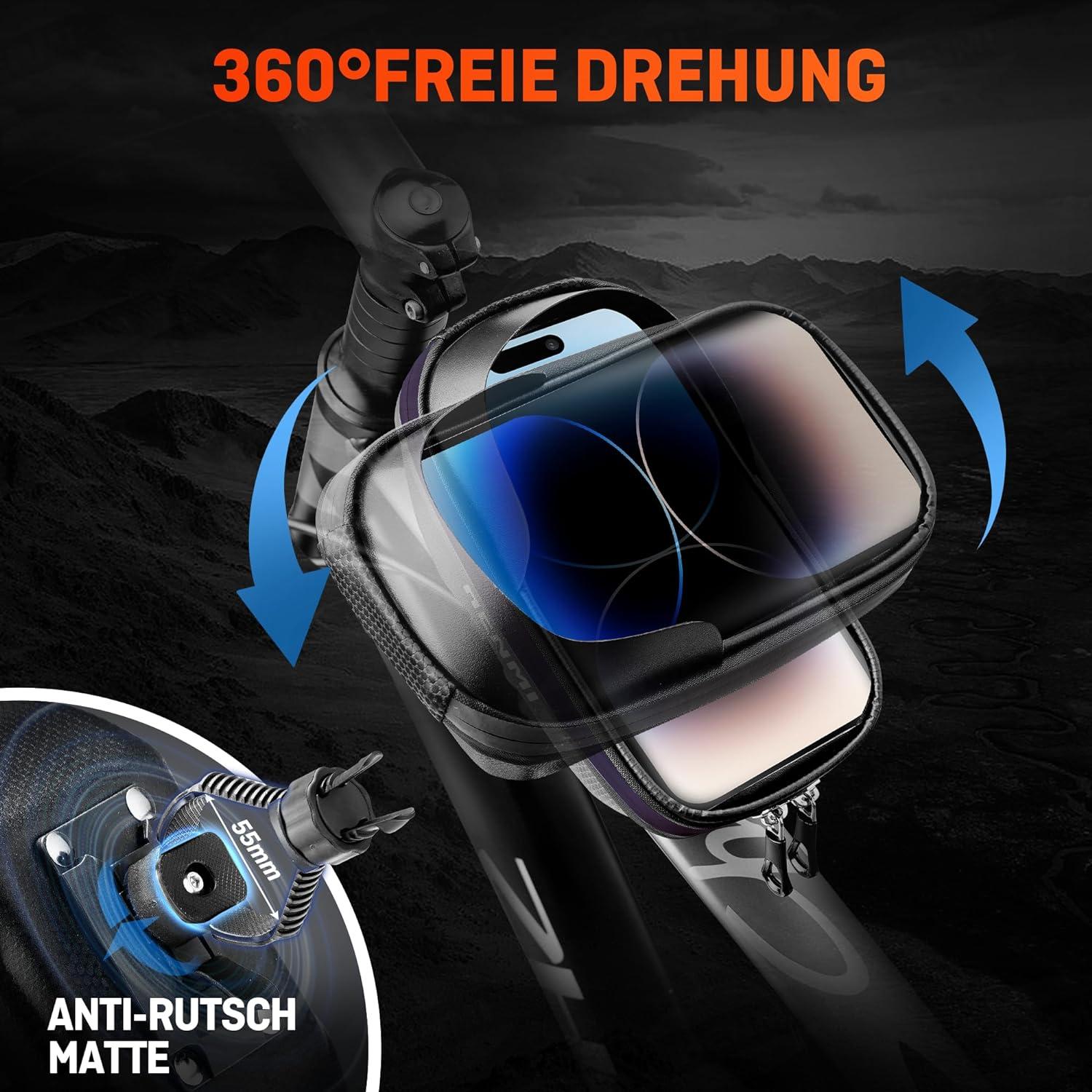 Fahrrad Handytasche Wasserdicht IPX5 mit TPU Touchscreen