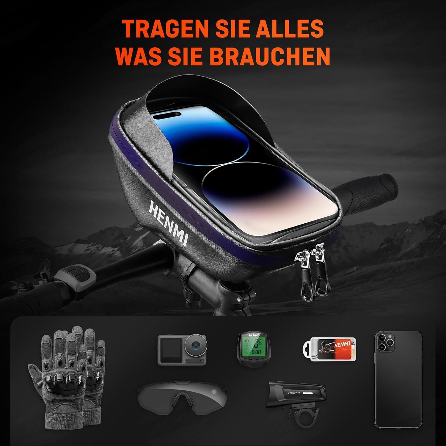 Fahrrad Handytasche Lenker 7 Zoll IPX5 wasserdicht TPU Touchscreen