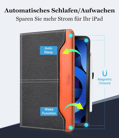 Schutzhülle für iPad Air 6. Gen 11 Zoll M2, Air 5/Air 4 10,9 Zoll Schwarz