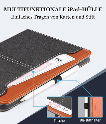 Schutzhülle für iPad Air 6. Gen 11 Zoll M2, Air 5/Air 4 10,9 Zoll Schwarz