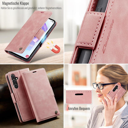 Samsung Galaxy A55 5G Hülle Klappbar PU Leder RFID Schutz Rosa