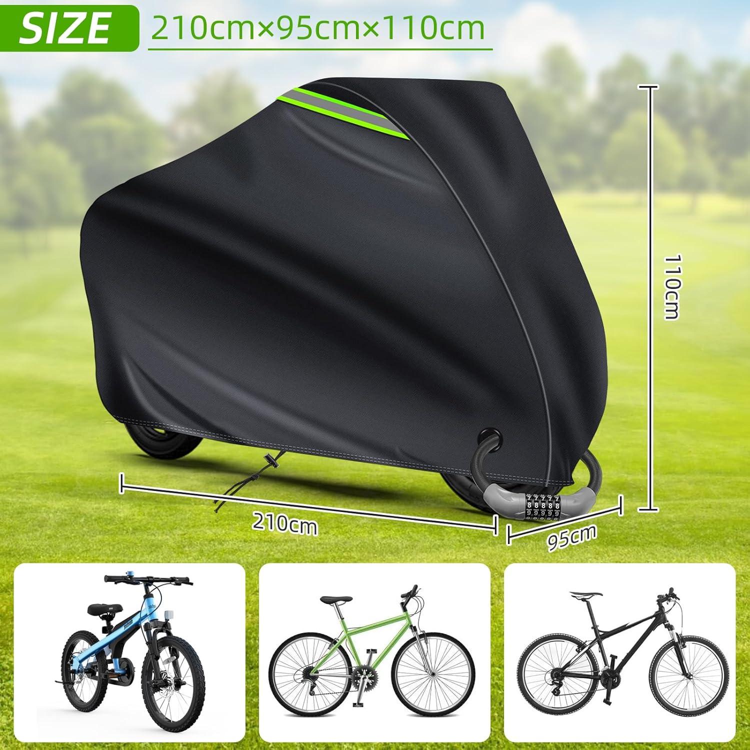 Fahrradgarage Wasserdicht Oxford-Stoff 210D, Schwarz 210×110×95cm