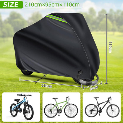 Fahrradgarage Wasserdicht Oxford-Stoff 210D, Schwarz 210×110×95cm