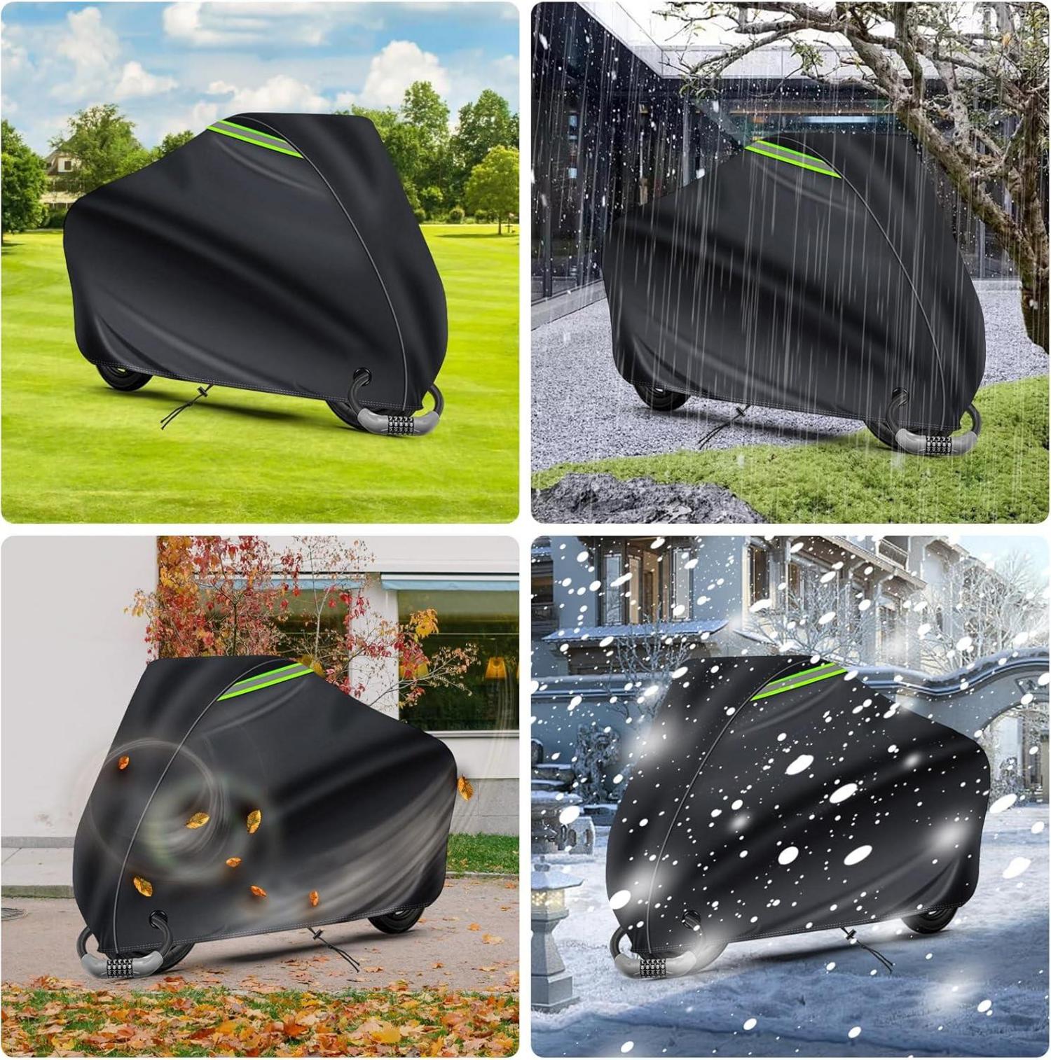 Fahrradgarage VniYors 210D Oxford-Stoff, Wasserdicht, Schwarz 210×110×95cm
