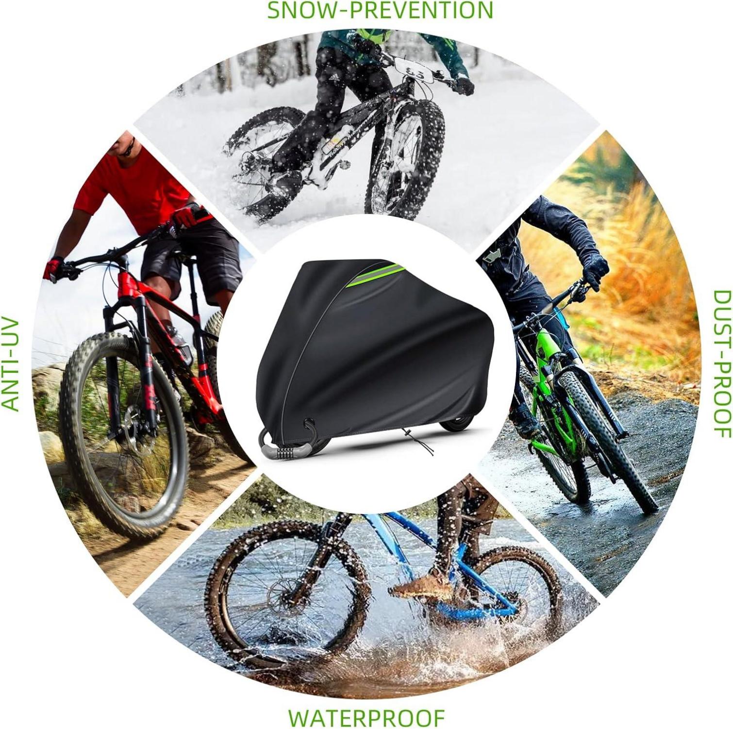 Fahrradabdeckung Wasserdicht 210D Oxford-Stoff Schwarz 210x110x95cm