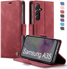 Samsung Galaxy A35 5G Klapphülle RFID Schutz Rot