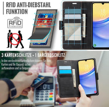 Samsung Galaxy A15 Handyhülle Schutzhülle PU Leder RFID
