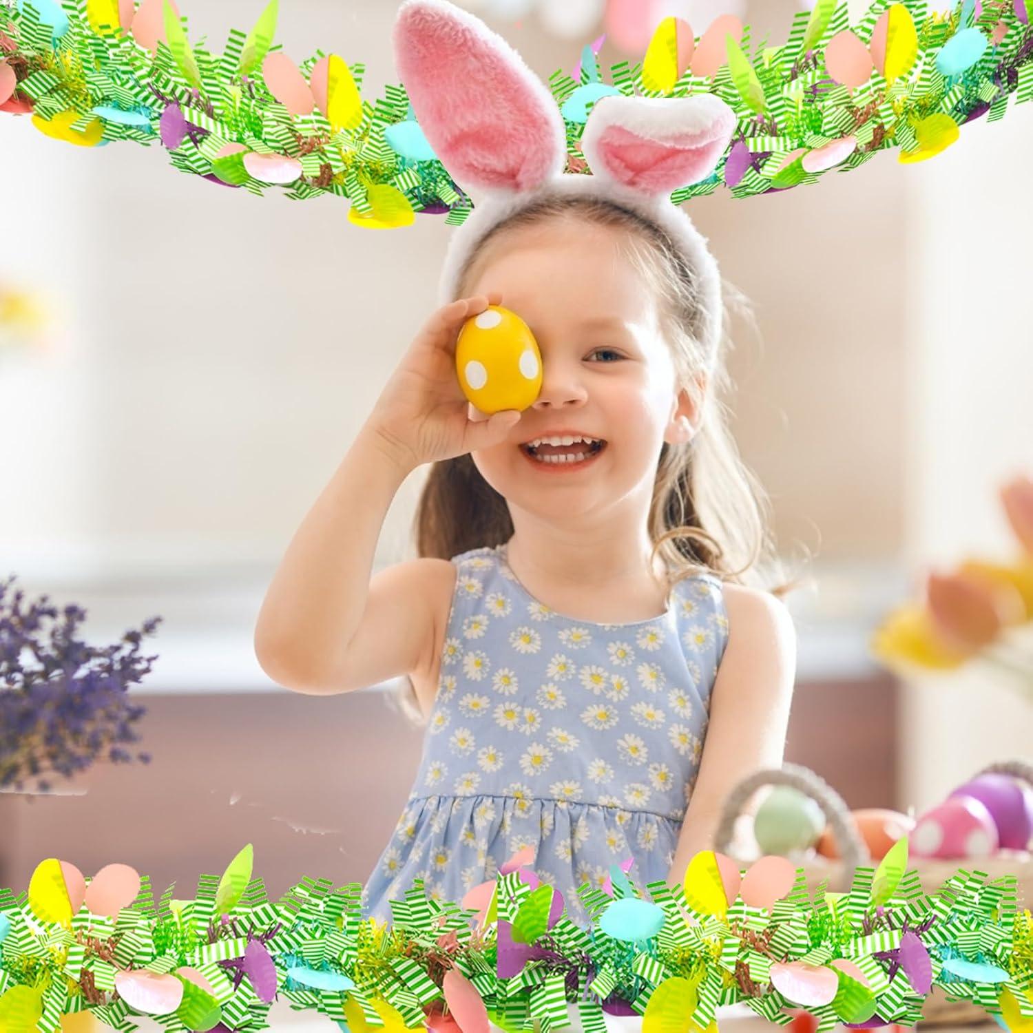 Ostern Girlanden Künstliche Blumenkranz Aufhängen Konfetti 10M