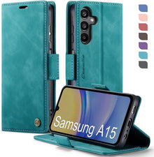 Samsung Galaxy A15 Hülle Klappbar RFID Schutz Grün
