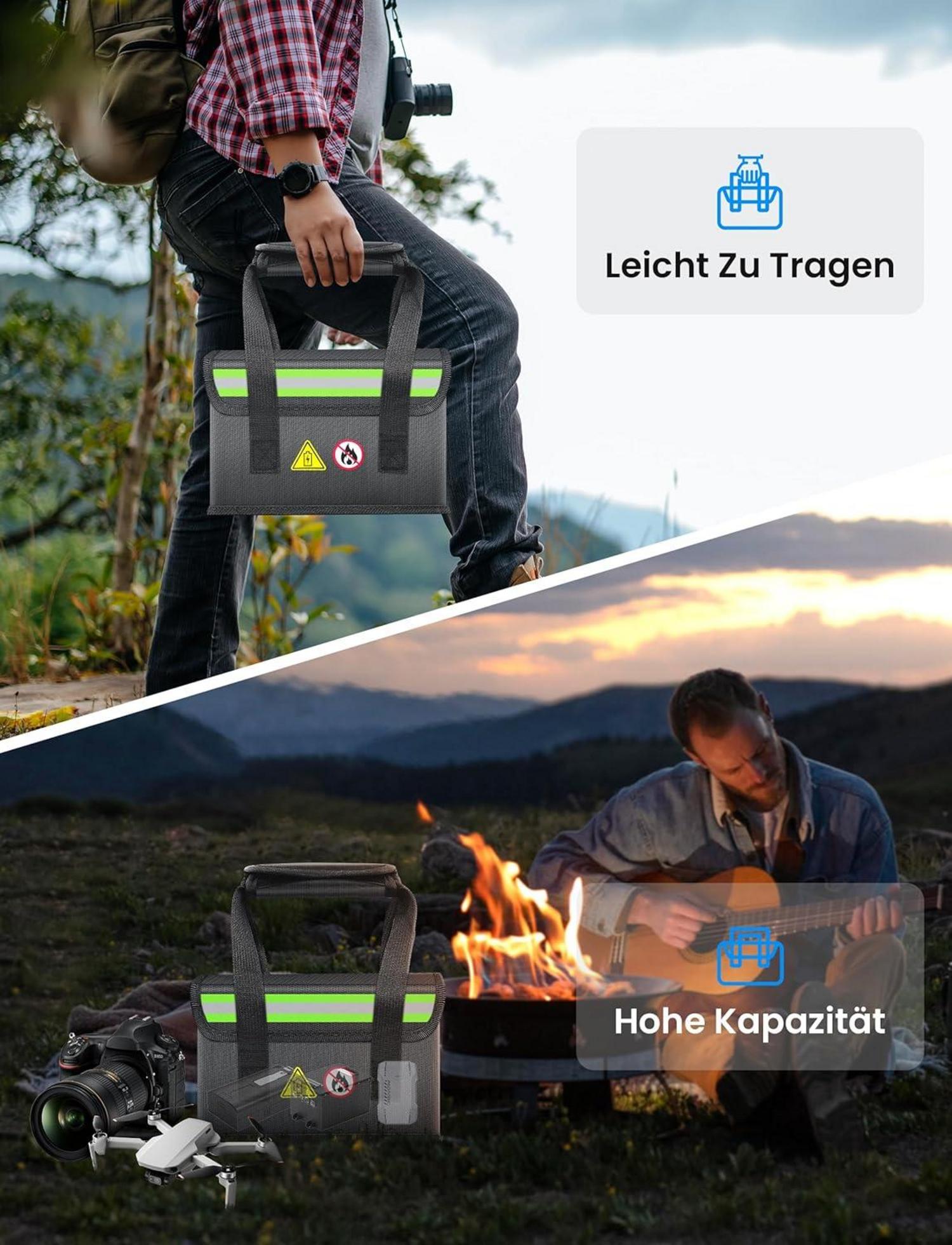 COICER Lipo Safe Bag Feuerfest Reflektierend Nacht 35.5x19.8x24cm