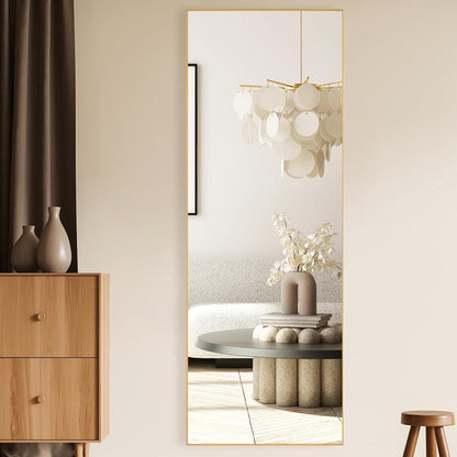 Ganzkörperspiegel Standspiegel 147x44cm Gold – Perfektes Geschenk